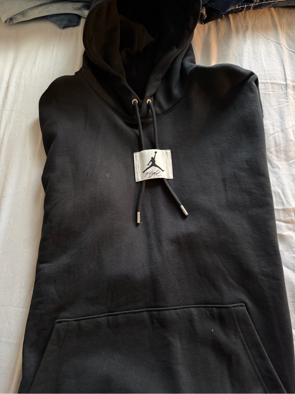 Jordan Black Pullover Hoodie with White Jumpman Patch